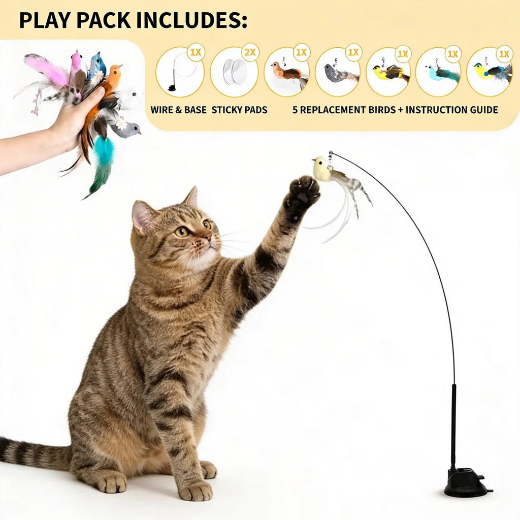 FlutterBird™ Interactive Cat Toy - Teddy Pet